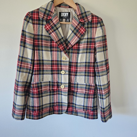Vintage DKNY plaid blazer - Picture 1 of 6